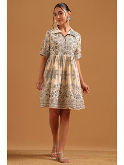 Soch - Cream Floral Collar Neck Dress