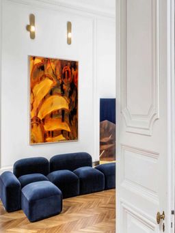 The Art House - 3/4 Flower Abstract Painting Canvas Wall Painting Print