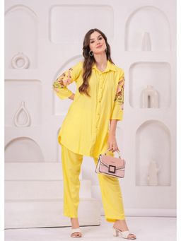 Gahan - Women Yellow Rayon Co-Ord Set