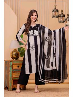 Gahan - Women Black Cotton Kurta Pant with Dupatta