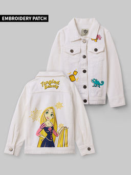 The Souled Store - Girls White Embroidered Denim Jacket