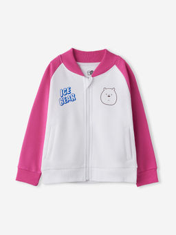 The Souled Store - Girls White Colorblock Bomber Jacket