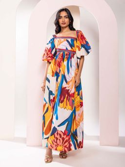 Poppi - Rosylyn Printed One Shoulder Maxi Dress