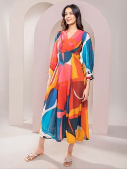 Poppi - Scarlet Printed Midi Dress