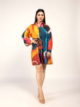 Poppi - Scarlet Printed Shirt Dress