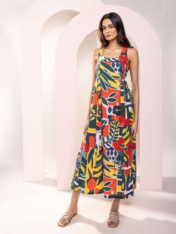 Poppi - Willow Printed Strappy Midi Dress