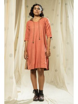 Thread Game - Pink Khadi Knee Length Dress