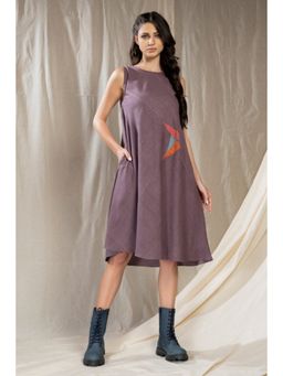 Thread Game - Gray Khadi Knee Length Dress