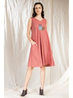 Thread Game - Pink Khadi Knee Length Dress