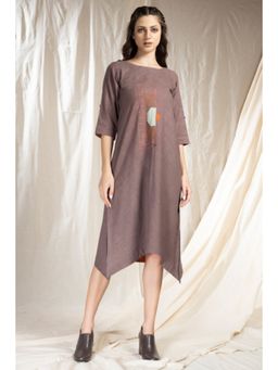 Thread Game - Gray Khadi Midi Dress