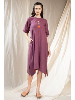 Thread Game - Purple Khadi Midi Dress