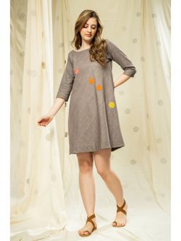 Thread Game - Gray Khadi Mini Dress