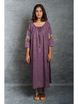 Thread Game - Purple Khadi Maxi Dress
