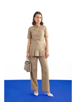 Notebook - Women Beige Isla Top with Pant Co-Ord's