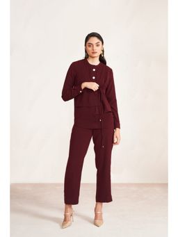 Notebook - Women Maroon Annika Top with Pant Co-Ord's