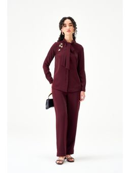 Notebook - Women Burgundy Tania Top with Pant Co-Ord's