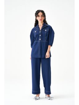 Notebook - Women Blue Wendy Top with Pant Co-Ord's