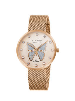 Strand by Obaku - Butterfly Roses Mop Dial Quartz Watch For Women (S700LXVVMV-DB)
