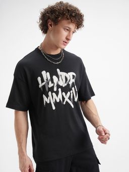 HIGHLANDER - Men Round Neck Half Sleeve Oversized Printed T- Shirt