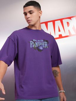 HIGHLANDER - Marvel Men Panther Round Neck Oversized Drop Shoulder Tshirt