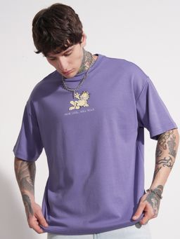 HIGHLANDER - Purple Garfield Drop Shoulder Tshirt