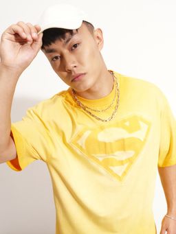 HIGHLANDER - Orange Superman Logo Oversized Tshirt