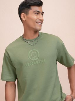 LOCOMOTIVE - Premium Mens Roun Neck Brand Logo Oversized Tshirt