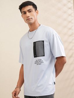 LOCOMOTIVE - Men Printed Extended Sleeves Raw Edge T-Shirt