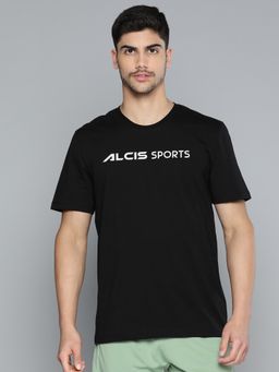 Alcis - Men Typography Printed Slim Fit Sports T-Shirt