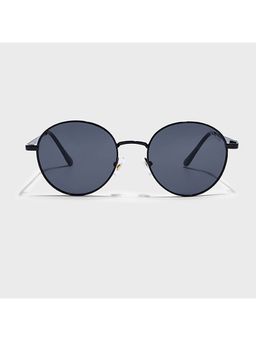IDOR - Premium Metal Black Lens Round Uv Protection Sunglass for Unisex-28719-C1 (52)