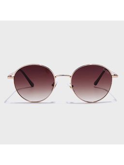 IDOR - Premium Metal Brown Lens Round Uv Protection Sunglass for Unisex-28719-C2 (52)