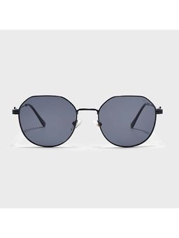 IDOR - Premium Metal Black Lens Irregular Uv Protection Sunglass for Unisex-56020-Blk (54)