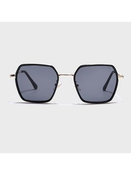 IDOR - Premium Metal Black Lens Square Uv Protection Sunglass for Unisex-56048-Gd (55)