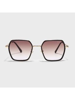 IDOR - Premium Metal Brown Lens Square Uv Protection Sunglass for Unisex-56048-Gd (55)