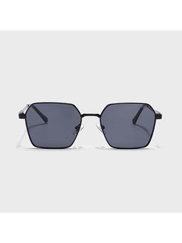 IDOR - Premium Metal Black Lens Hexagon Uv Protection Sunglass for Unisex-56064-Blk (53)