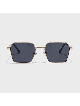 IDOR - Premium Metal Black Lens Hexagon Uv Protection Sunglass for Unisex-56064-Gd (53)