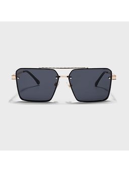 IDOR - Premium Metal Black Lens Square Uv Protection Sunglass for Unisex-58416-C2 (60)