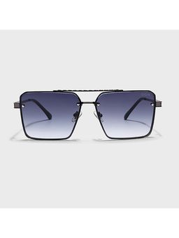 IDOR - Premium Metal Purple Lens Square Uv Protection Sunglass for Unisex-58416-C3 (60)