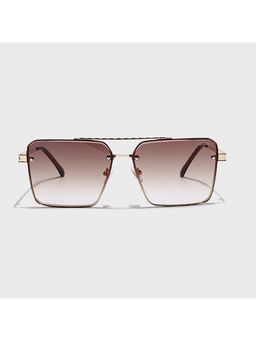 IDOR - Premium Metal Brown Lens Square Uv Protection Sunglass for Unisex-58416-C4 (60)