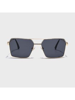 IDOR - Premium Metal Black Lens Square Uv Protection Sunglass for Unisex-58431-C2 (61)