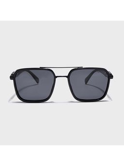 IDOR - Premium Metal Black Lens Square Polarised Sunglass for Unisex-58524-C1 (56)