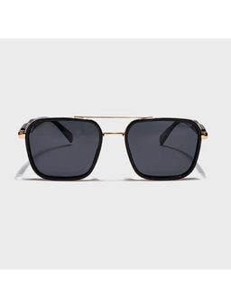 IDOR - Premium Metal Black Lens Square Polarised Sunglass for Unisex-58524-C2 (56)