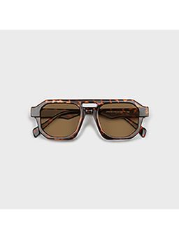 SAM AND MARSHALL - Lexen Brown Lens Square Uv Protection Sunglass for Unisex-Lexen_Textured_20061