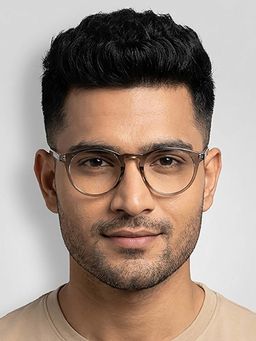 ROYAL SON - Plastic Grey Lens Round Blue Light Eyeglass Frames for Unisex-Sf-Rs1111-C2 (47)
