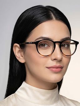 ROYAL SON - Plastic Brown Lens Round Blue Light Eyeglass Frames for Unisex-Sf-Rs1111-C3 (47)