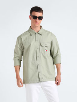 Tommy Hilfiger - Solid Oversized Fit Twill Woven Shirt