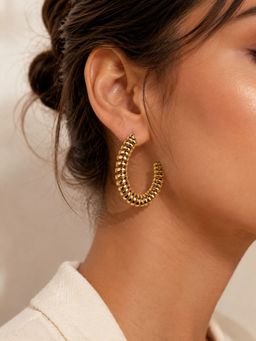 VIRAASI - Demifine Ribbed Hoop Earrings