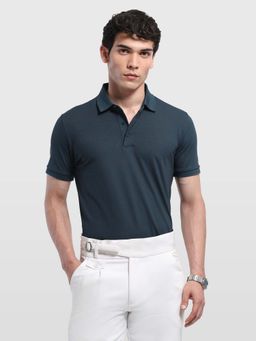 Arrow - Navy Blue Men's Self Design Geometric Regular Fit Polo shirt