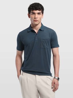 Arrow - Navy Blue Men's Self Design Geometric Regular Fit Polo shirt