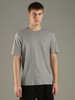 Tommy Hilfiger - Grey Heathered Regular Fit Cotton T-Shirt